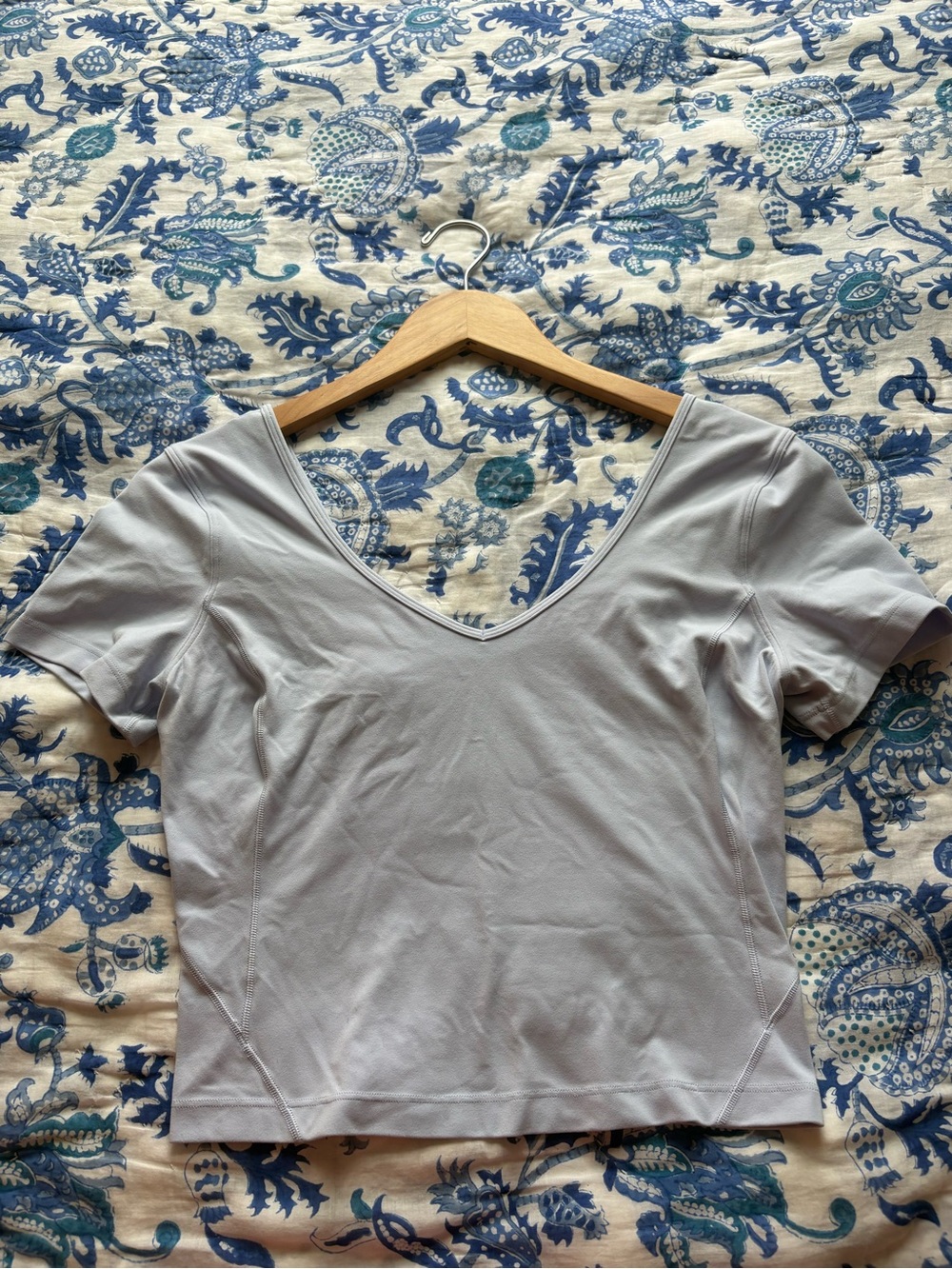 lululemon athletica Light blue Scoop Neck Crop Top